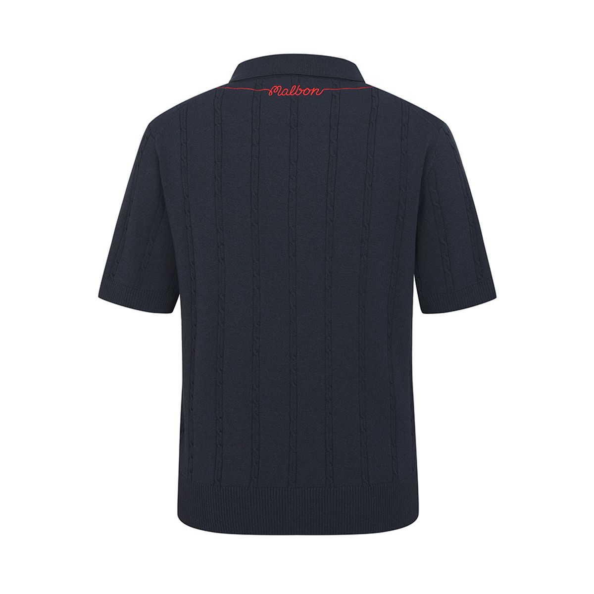말본 골프(MALBON GOLF) M 체인케이블패턴 캐주얼 반팔 니트 DARK NAVY (WOMAN)