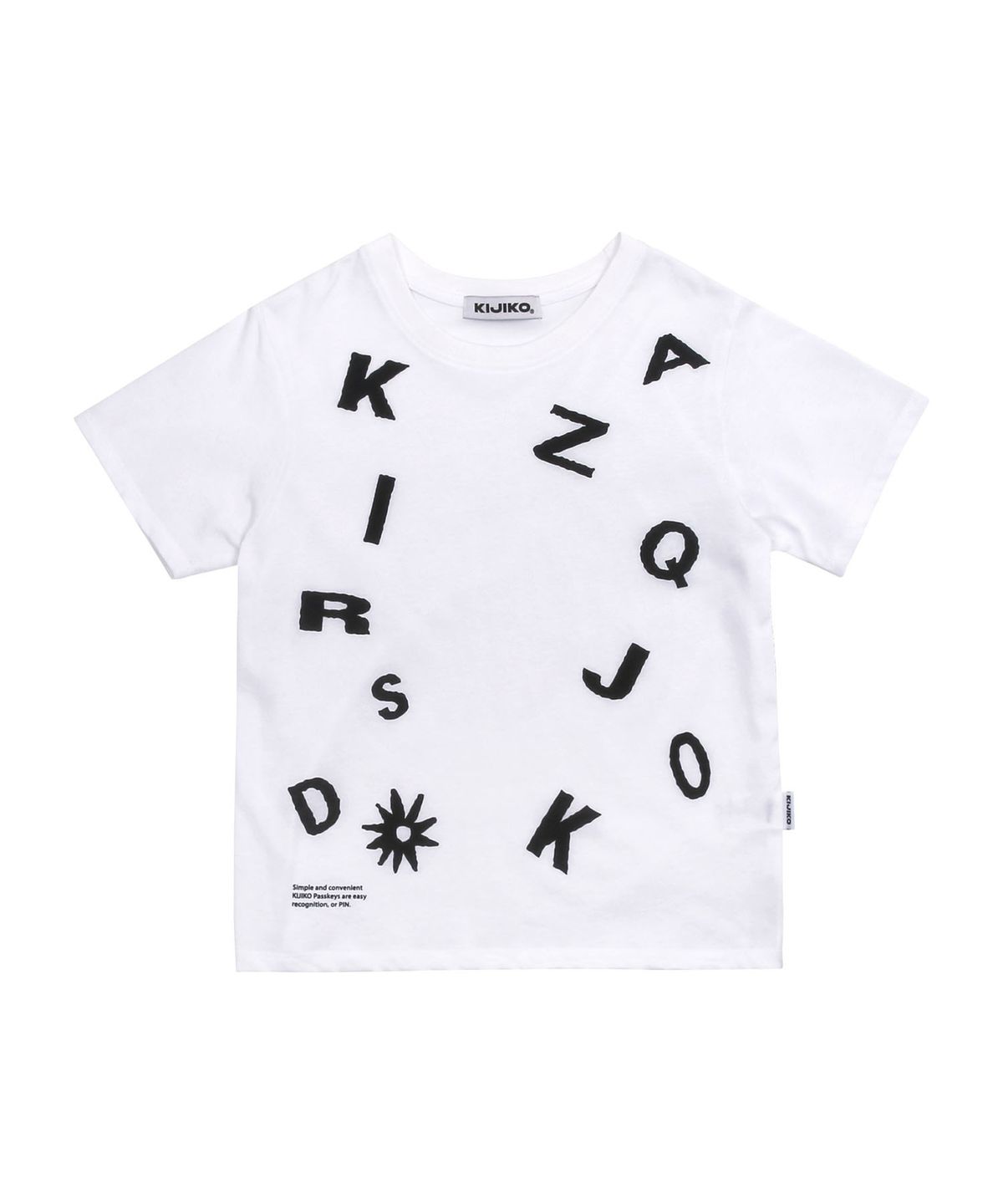 키지코(KIJIKO) ke404. Typo Semi Crop Tee White