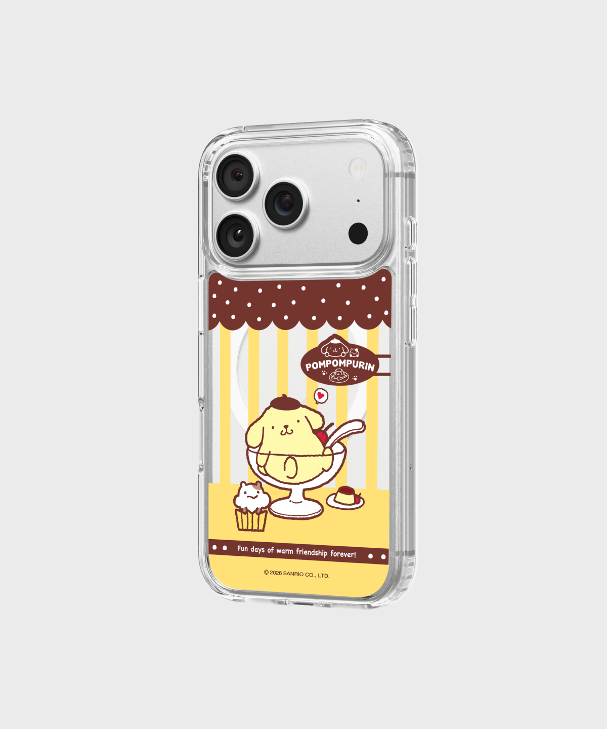에스엘비에스(SLBS) 폼폼푸린 카페 스타일 클리어 마그넷 케이스 for iPhone17 Series
