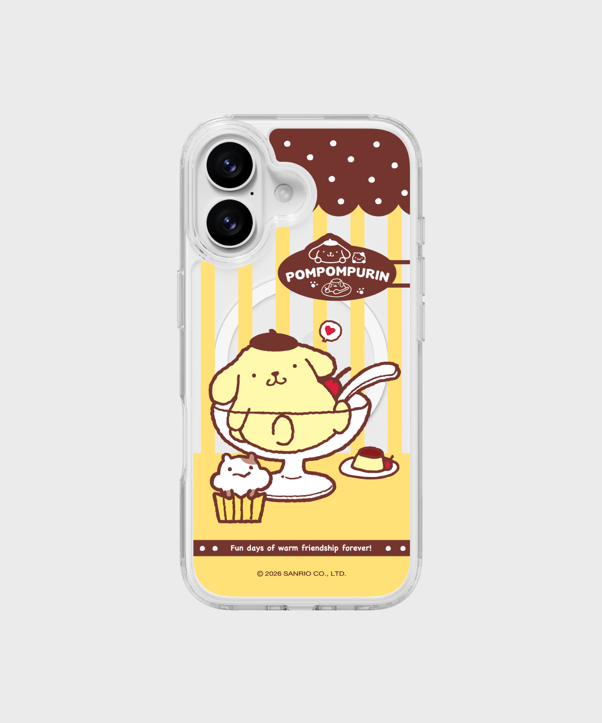에스엘비에스(SLBS) 폼폼푸린 카페 스타일 클리어 마그넷 케이스 for iPhone17 Series