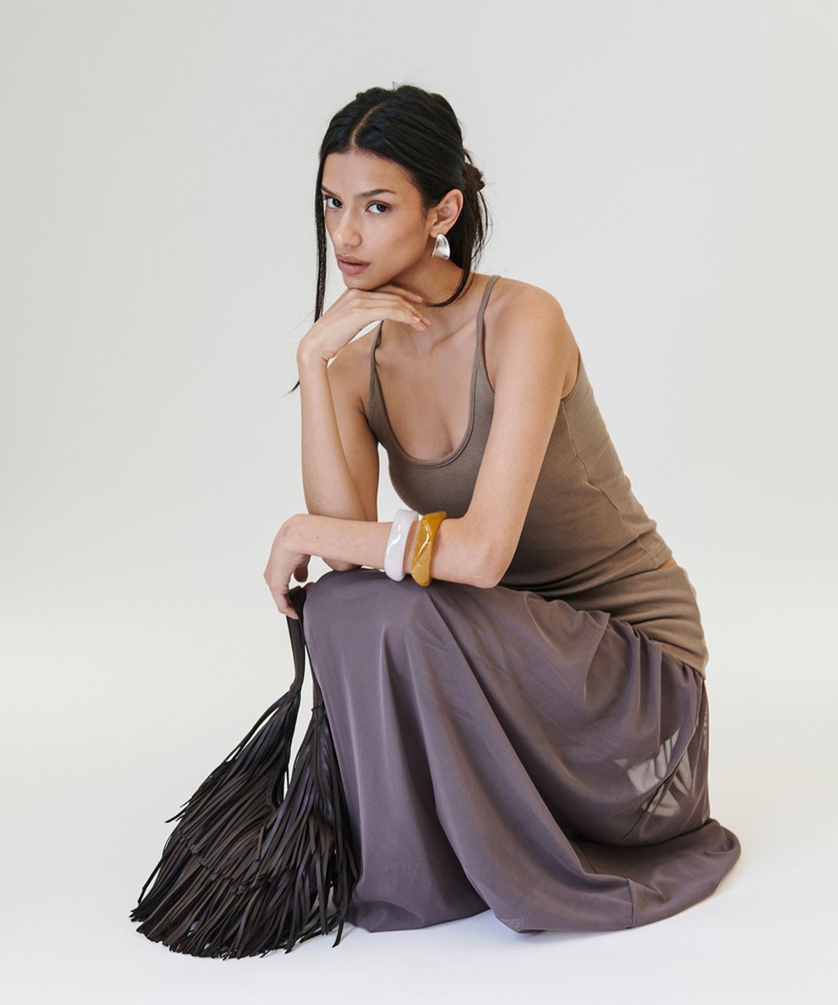 프로젝트 웨이브(PROJECT WAVE) Cent Balloon Long Skirt [BEIGE]
