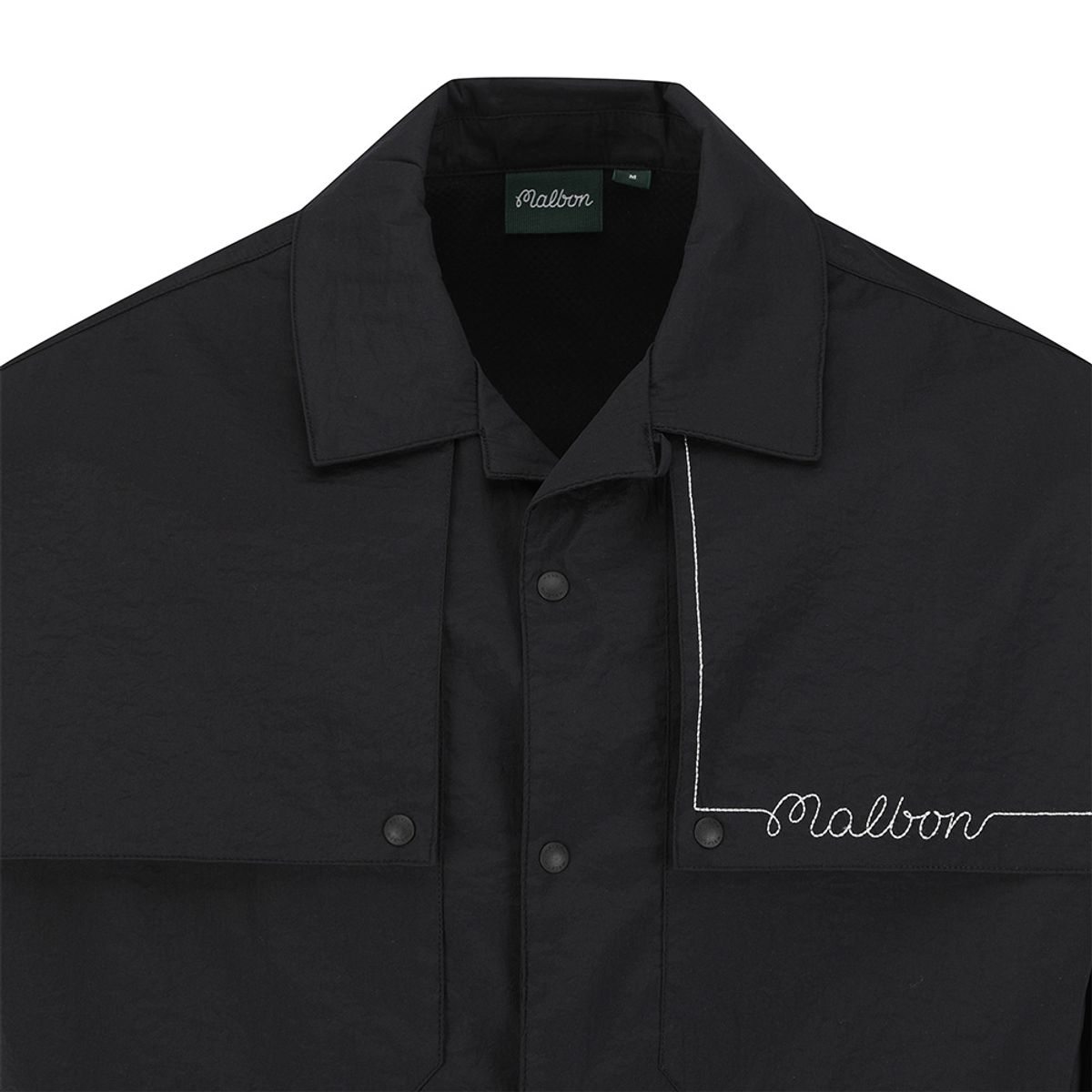 말본 골프(MALBON GOLF) 크링클 오픈카라 자켓 BLACK (MAN)