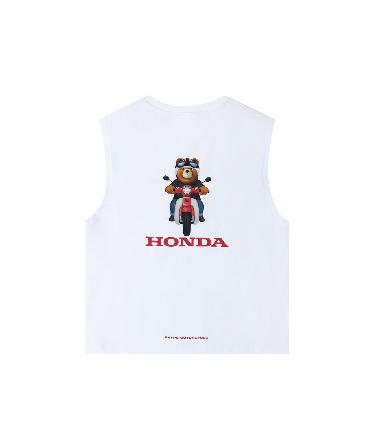 핍스 모터사이클(PHYPS MOTORCYCLE) Kids Honda Bear Super Cub Motorcycle Sleeveless White
