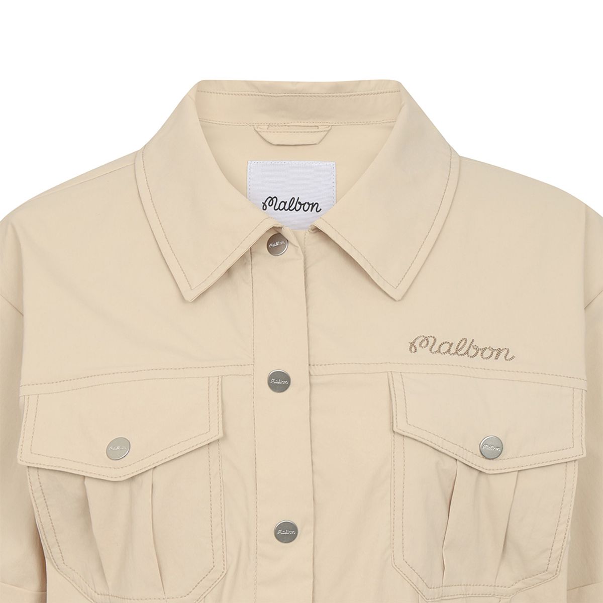 말본 골프(MALBON GOLF) 셔츠형 루즈핏 점프수트 BEIGE (WOMAN)