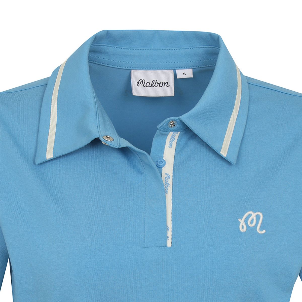 말본 골프(MALBON GOLF) 컬러 팁 베이직 크롭 티셔츠 BLUE (WOMAN)