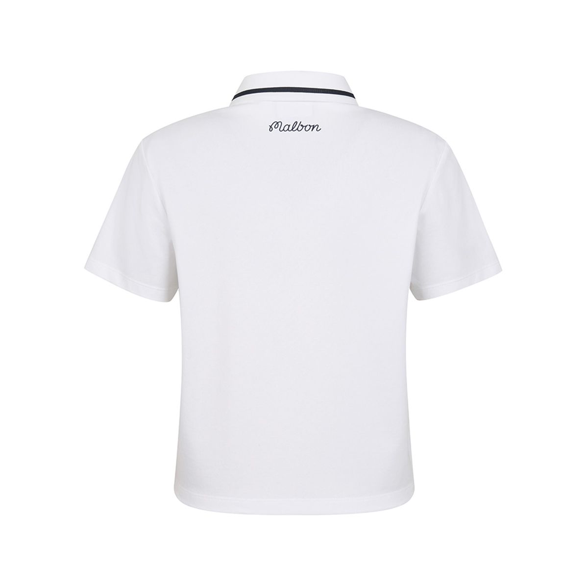 말본 골프(MALBON GOLF) 컬러 팁 베이직 크롭 티셔츠 WHITE (WOMAN)