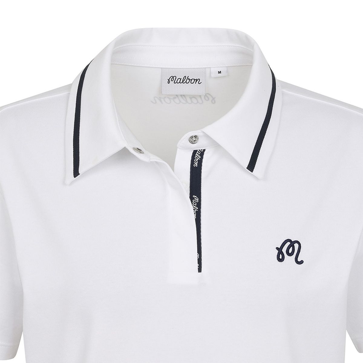 말본 골프(MALBON GOLF) 컬러 팁 베이직 크롭 티셔츠 WHITE (WOMAN)