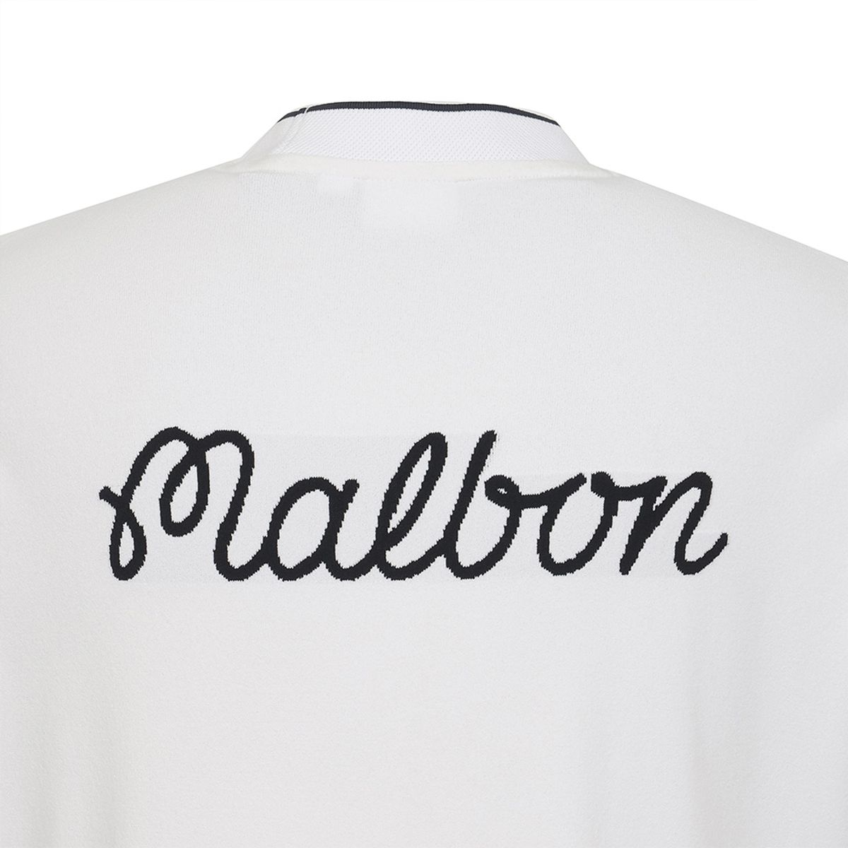 말본 골프(MALBON GOLF) 백니트 하이브리드 모크넥 티셔츠 OFF WHITE (MAN)