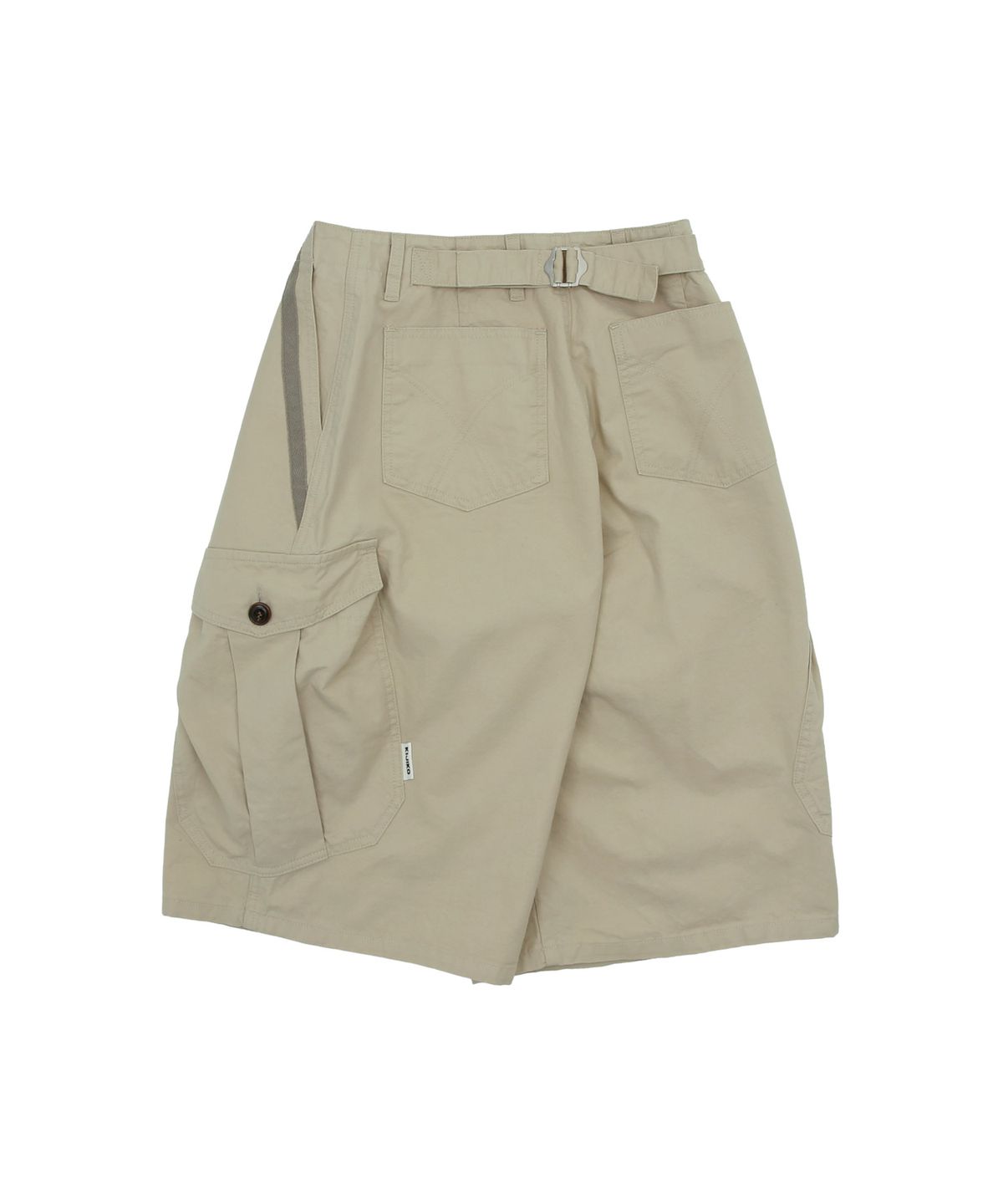 키지코(KIJIKO) ke614. Washed Bermuda Cargo Pants Beige Grey