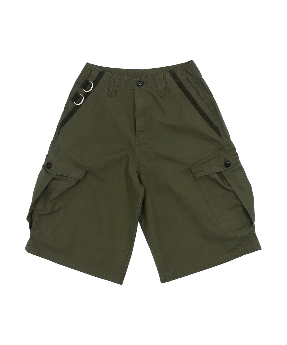 키지코(KIJIKO) ke614. Washed Bermuda Cargo Pants Khaki