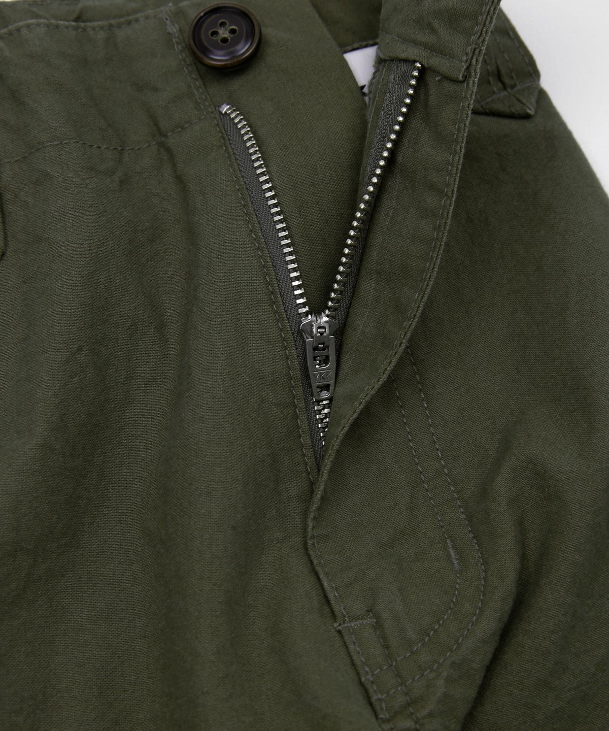 키지코(KIJIKO) ke614. Washed Bermuda Cargo Pants Khaki