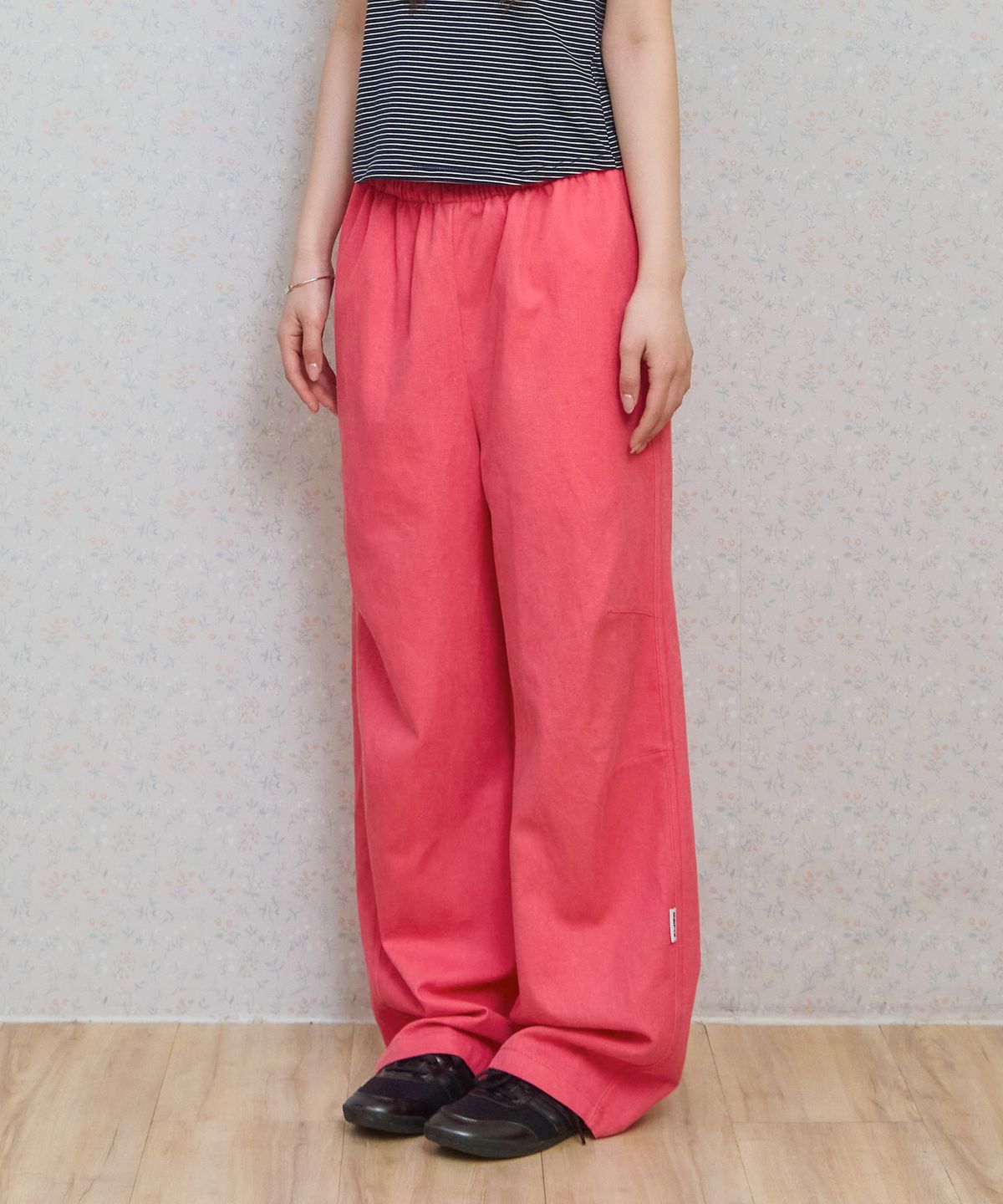 키지코(KIJIKO) ke613. Move Pigment Wide Pants Red