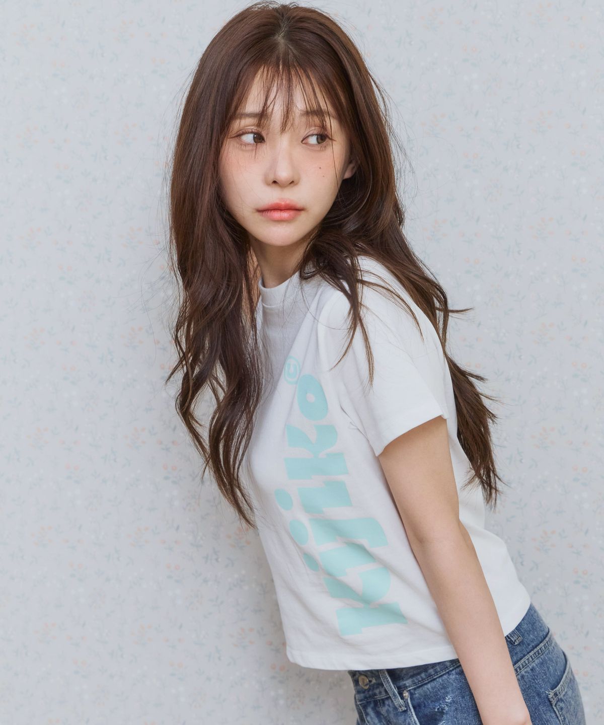 키지코(KIJIKO) ke406. Kijiko Big Logo Semi-Crop Tee White