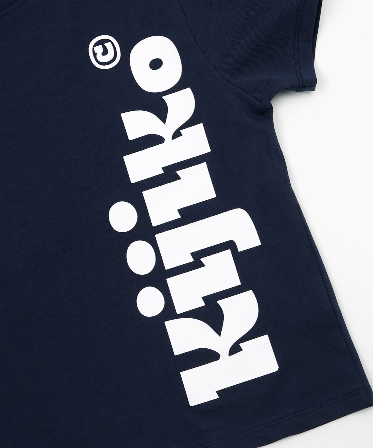 키지코(KIJIKO) ke406. Kijiko Big Logo Semi-Crop Tee Navy
