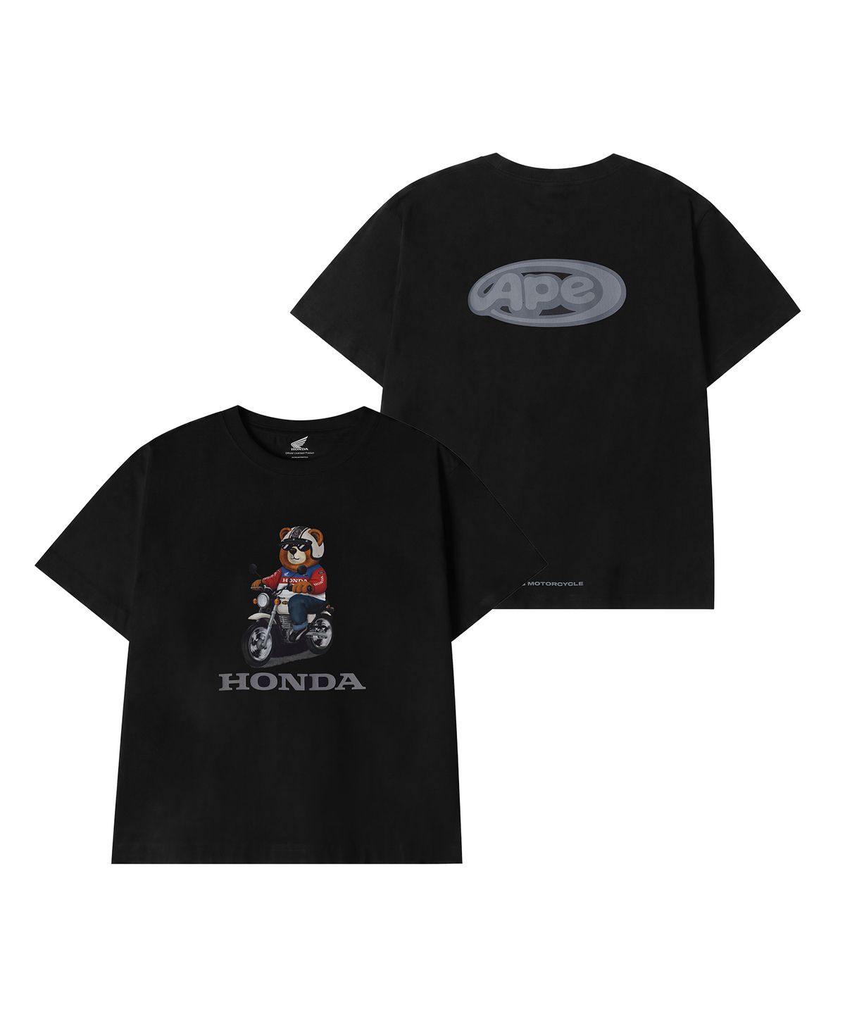 핍스 모터사이클(PHYPS MOTORCYCLE) Kids Ape Bear Short Sleeve Black