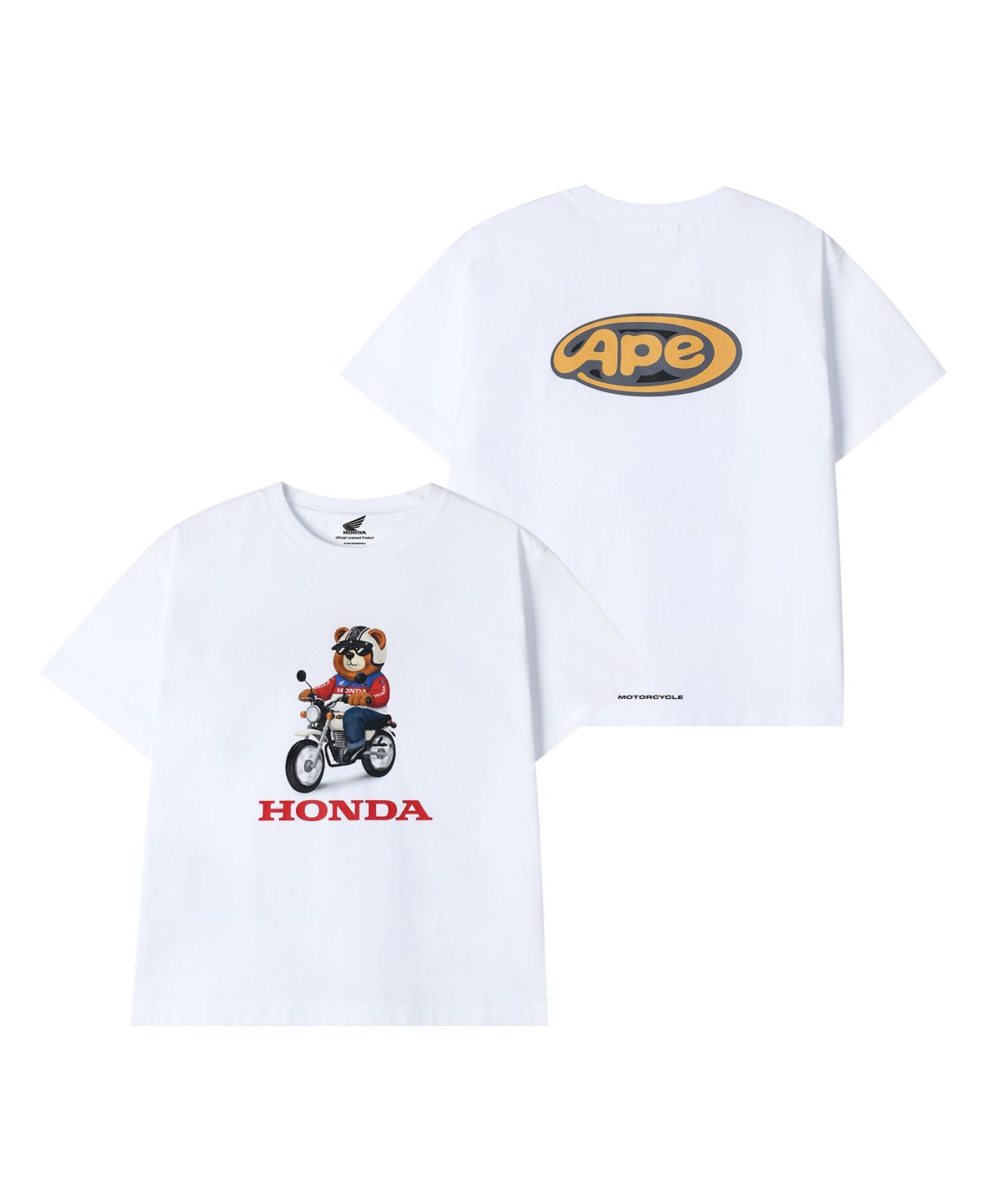 핍스 모터사이클(PHYPS MOTORCYCLE) Kids Ape Bear Short Sleeve White