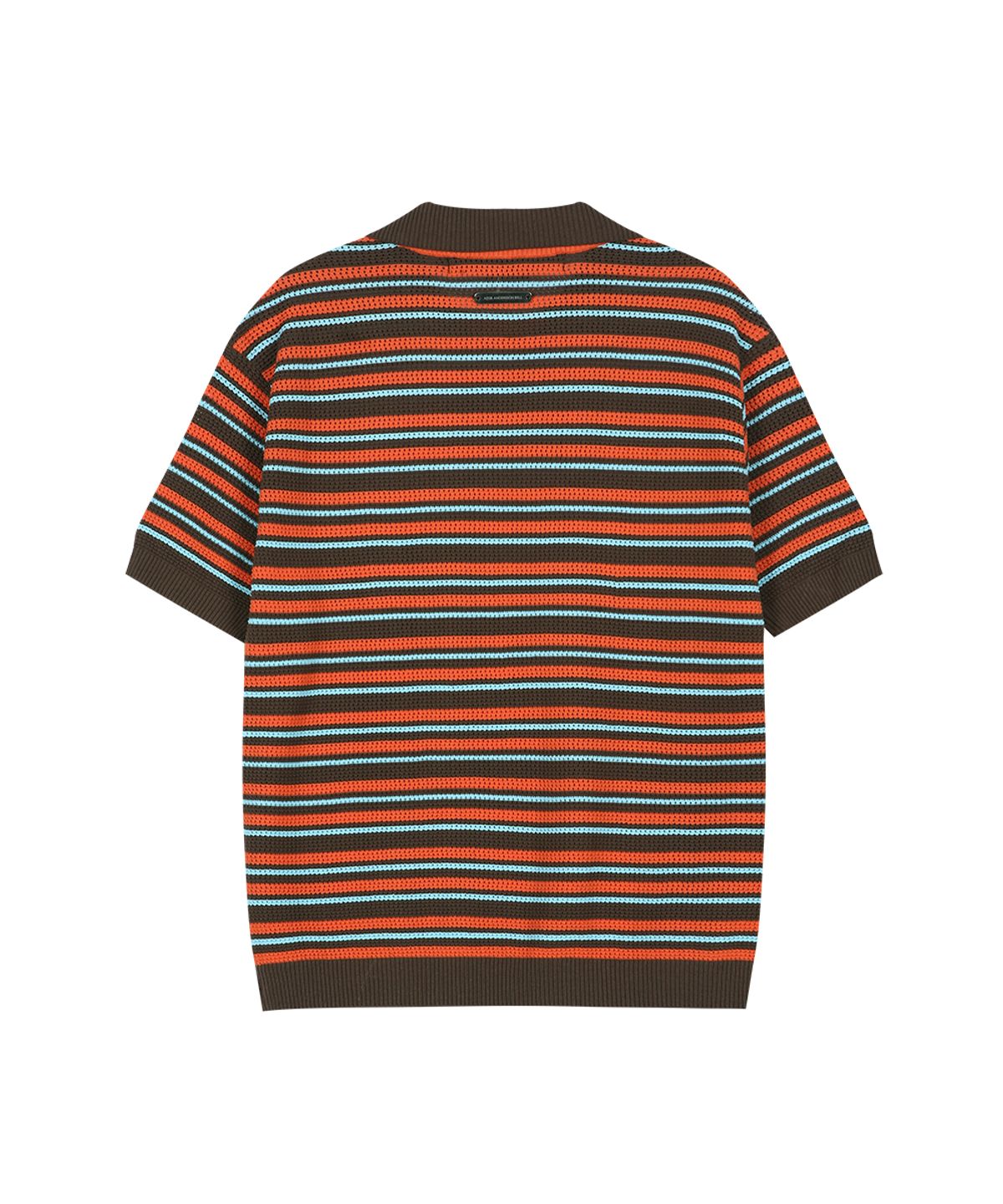 앤더슨벨(ADSB ANDERSSON BELL) STRIPE LAYERED POLO SWEATER atb1533m(BROWN/ORANGE)