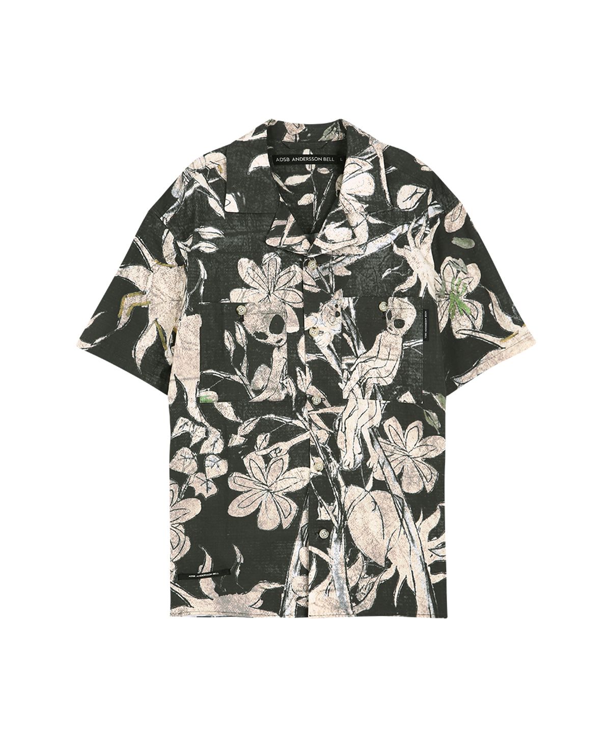앤더슨벨(ADSB ANDERSSON BELL) FLOWER PRINTED OPEN COLLAR SHIRT atb1529m(BLACK/BEIGE)
