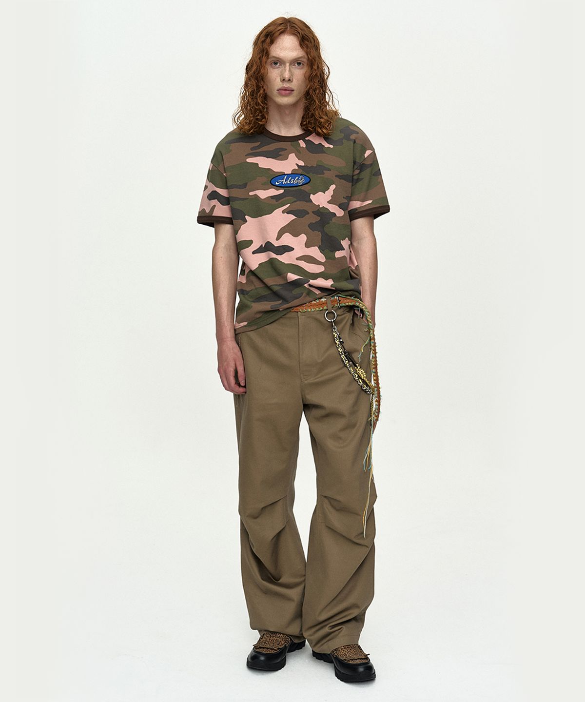 앤더슨벨(ADSB ANDERSSON BELL) (ESSENTIAL) CAMOUFLAGE RINGER T-SHIRT atb1461m(PINK CAMOUFLAGE)