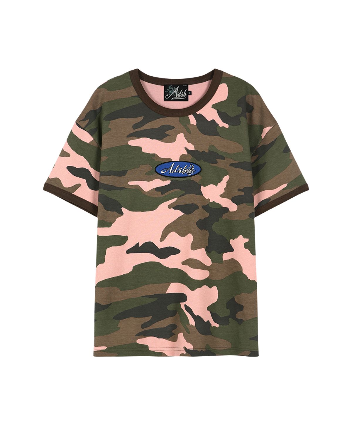 앤더슨벨(ADSB ANDERSSON BELL) (ESSENTIAL) CAMOUFLAGE RINGER T-SHIRT atb1461m(PINK CAMOUFLAGE)