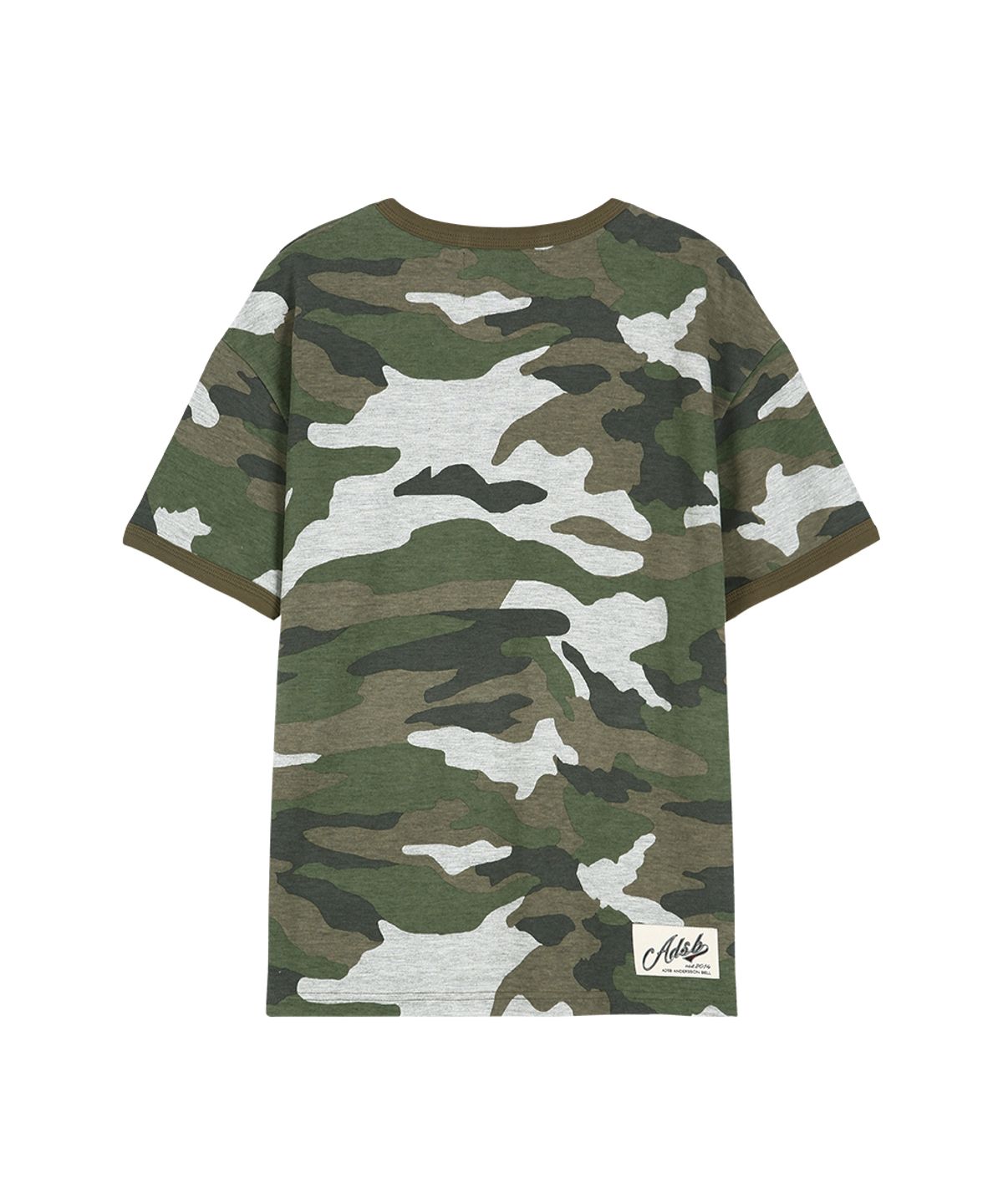 앤더슨벨(ADSB ANDERSSON BELL) (ESSENTIAL) CAMOUFLAGE RINGER T-SHIRT atb1461m(GREY CAMOUFLAGE)