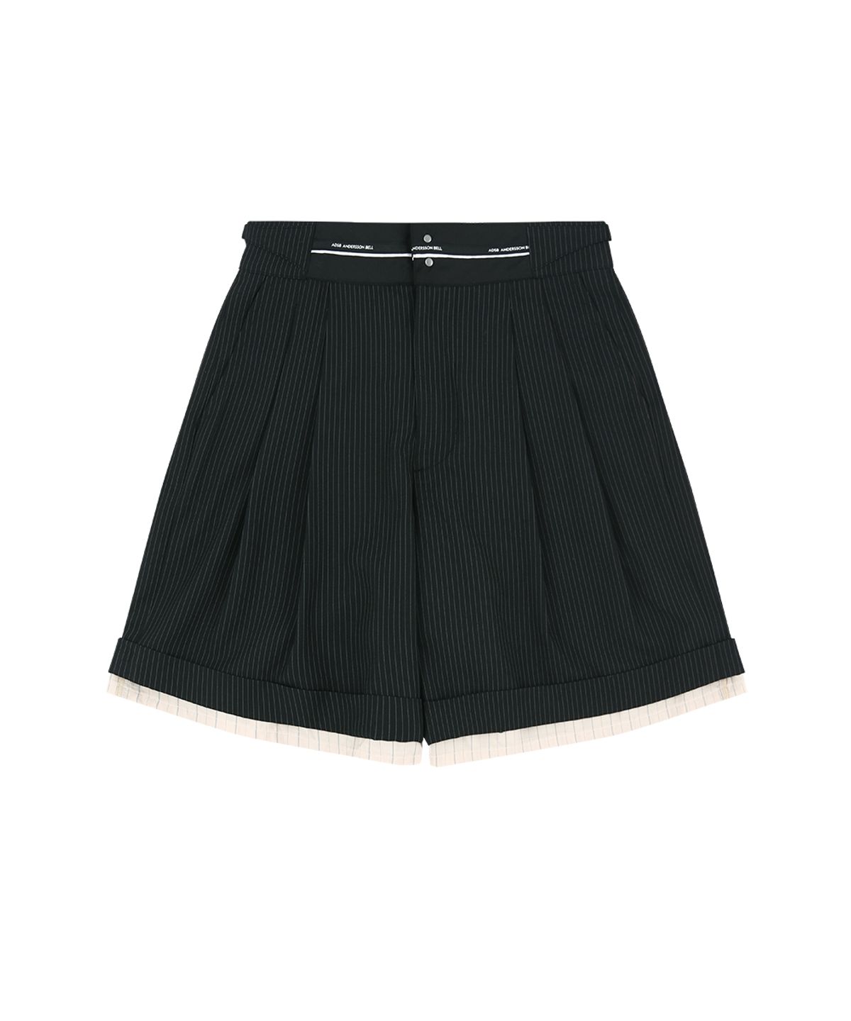앤더슨벨(ADSB ANDERSSON BELL) INSIDE-OUT STRIPE LAYERED SHORTS apa905m(BLACK)