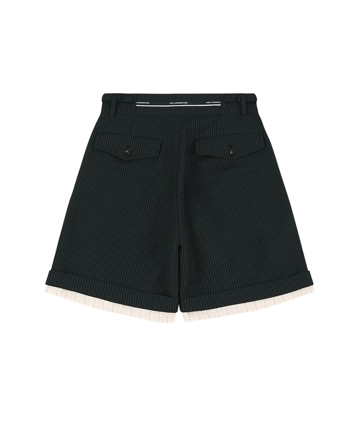앤더슨벨(ADSB ANDERSSON BELL) INSIDE-OUT STRIPE LAYERED SHORTS apa905m(BLACK)