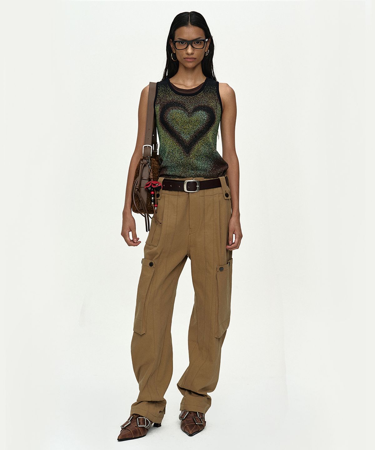 앤더슨벨(ADSB ANDERSSON BELL) AIRBRUSH LOVE TANK TOP atb1477w(GREEN)