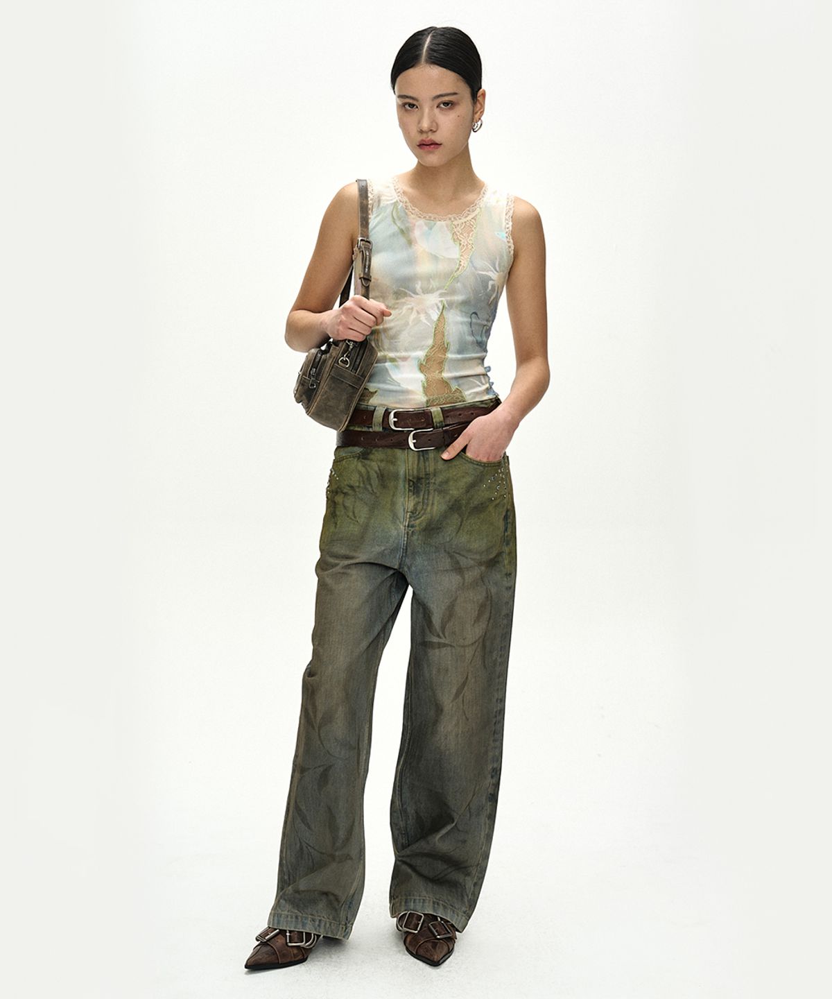 앤더슨벨(ADSB ANDERSSON BELL) FISH & BUTTERFLY LACE EMBROIDERED TANK TOP atb1578w(MULTI)