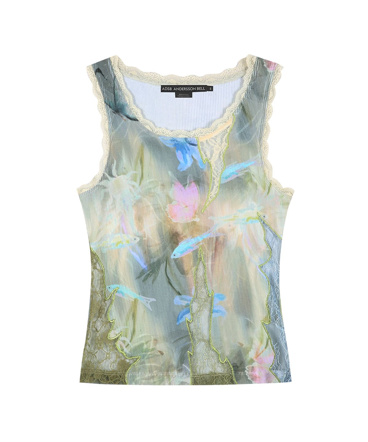 앤더슨벨(ADSB ANDERSSON BELL) FISH & BUTTERFLY LACE EMBROIDERED TANK TOP atb1578w(MULTI)