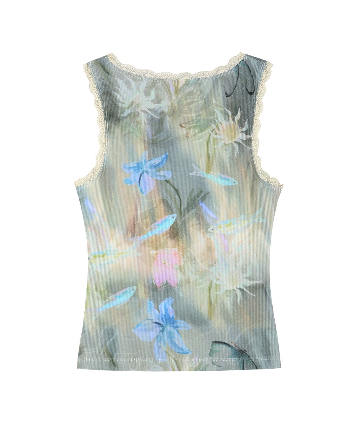 앤더슨벨(ADSB ANDERSSON BELL) FISH & BUTTERFLY LACE EMBROIDERED TANK TOP atb1578w(MULTI)