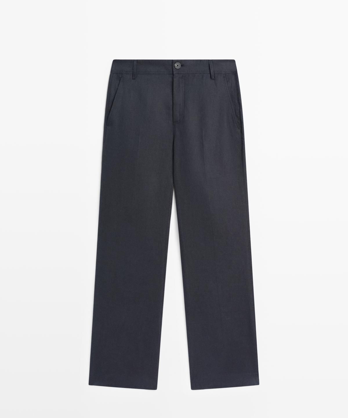 마시모두띠(MASSIMO DUTTI) 크롭 린넨 킥 플레어 팬츠