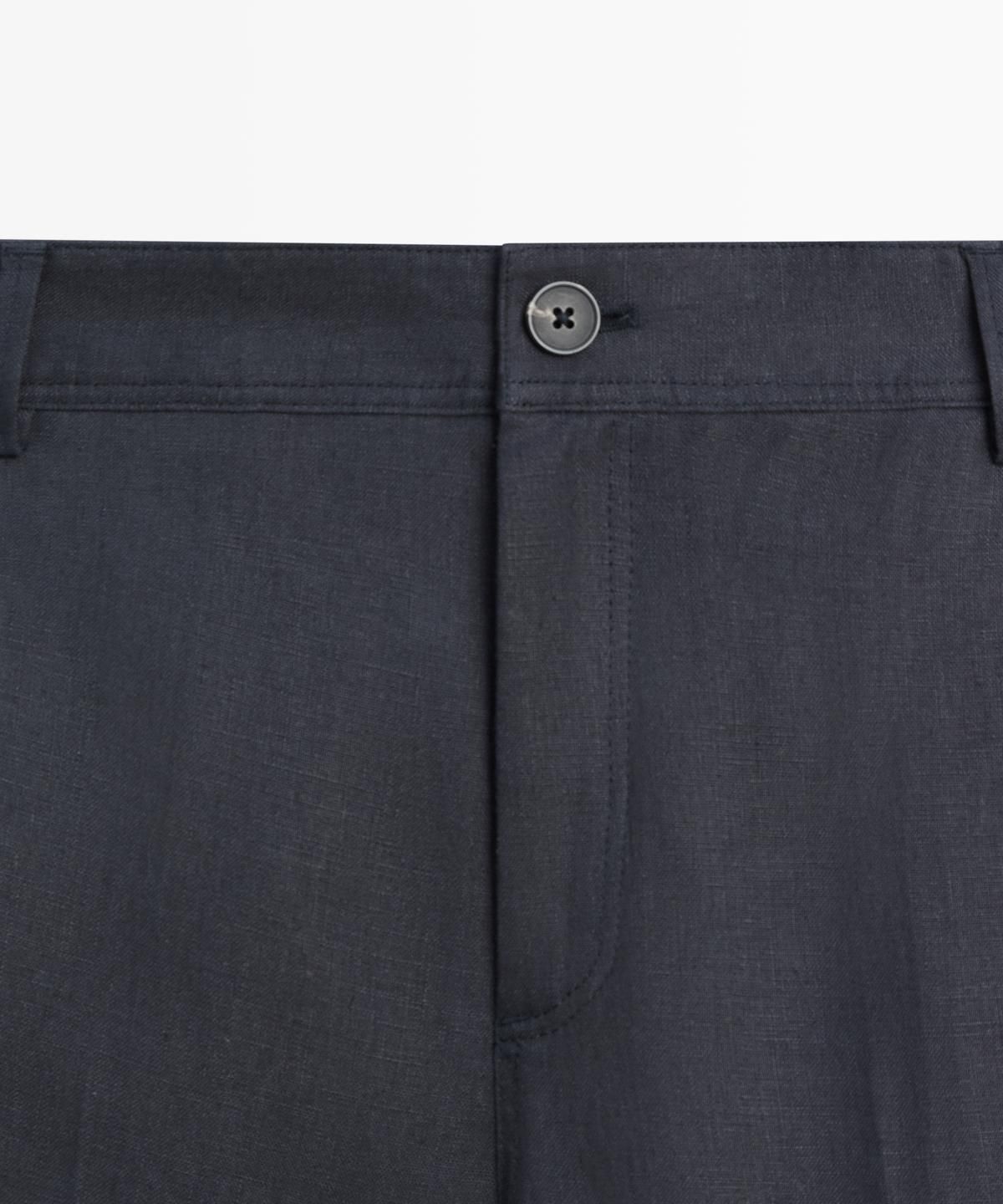 마시모두띠(MASSIMO DUTTI) 크롭 린넨 킥 플레어 팬츠