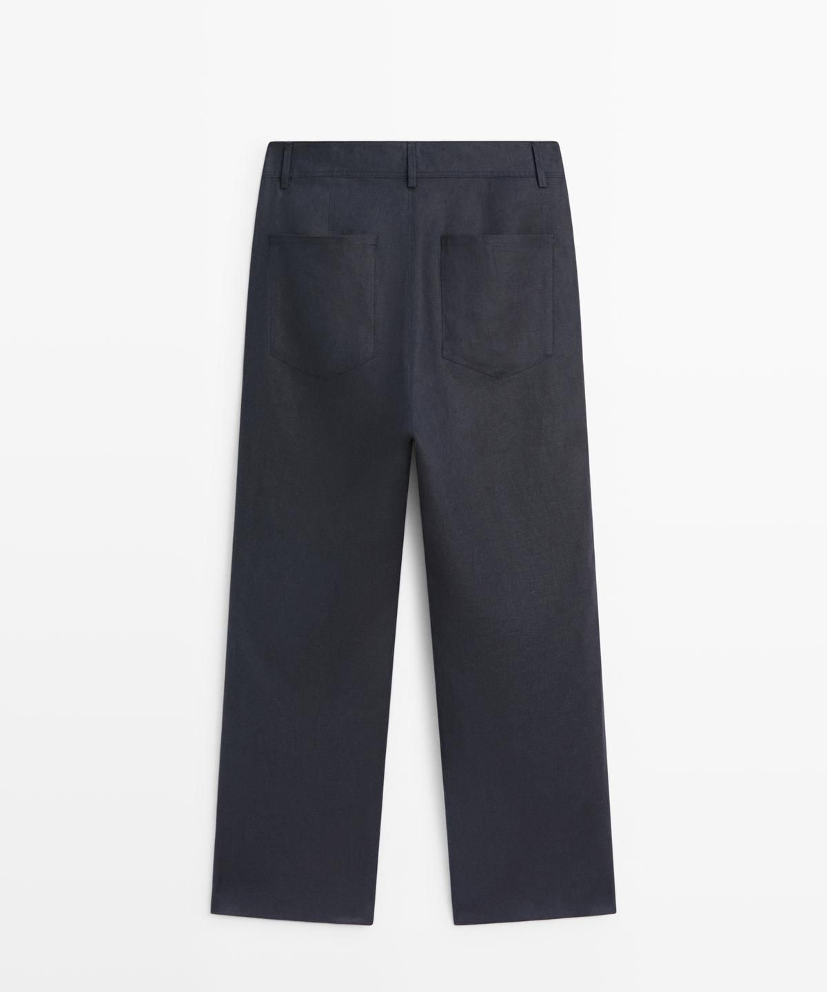 마시모두띠(MASSIMO DUTTI) 크롭 린넨 킥 플레어 팬츠