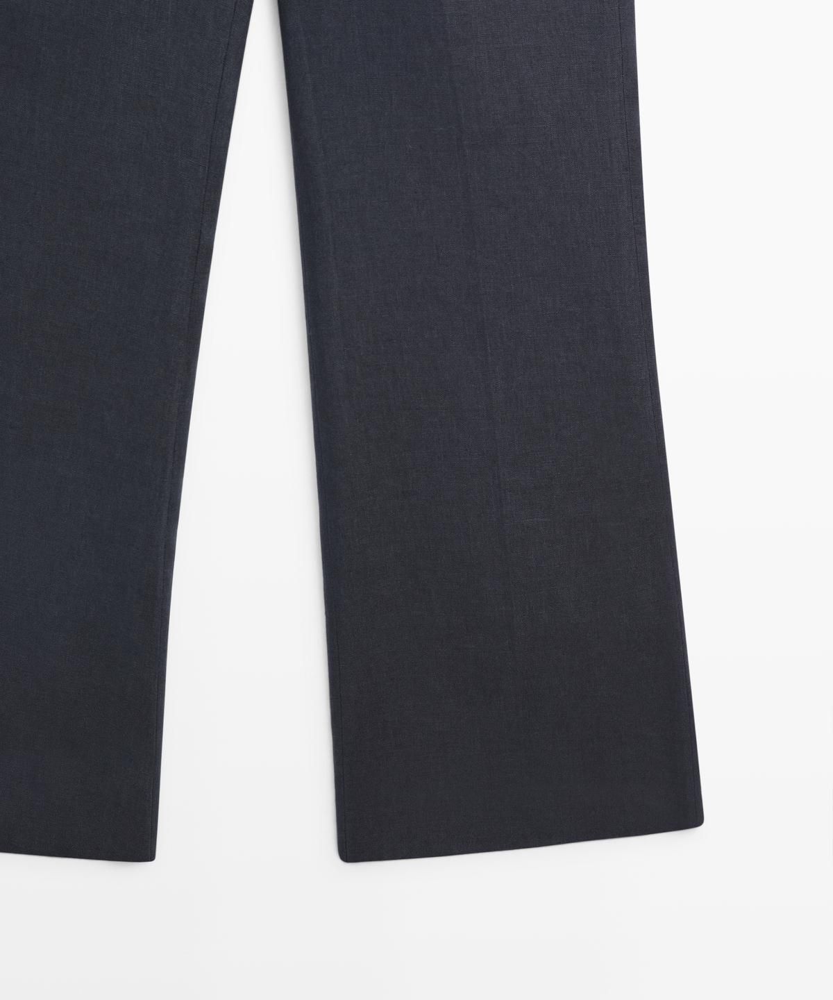 마시모두띠(MASSIMO DUTTI) 크롭 린넨 킥 플레어 팬츠