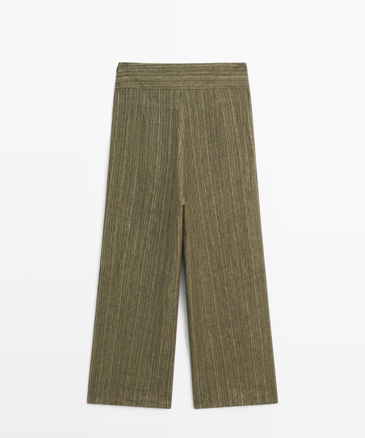 마시모두띠(MASSIMO DUTTI) 코르셋 벨트 디테일 토탈 룩 린넨 팬츠