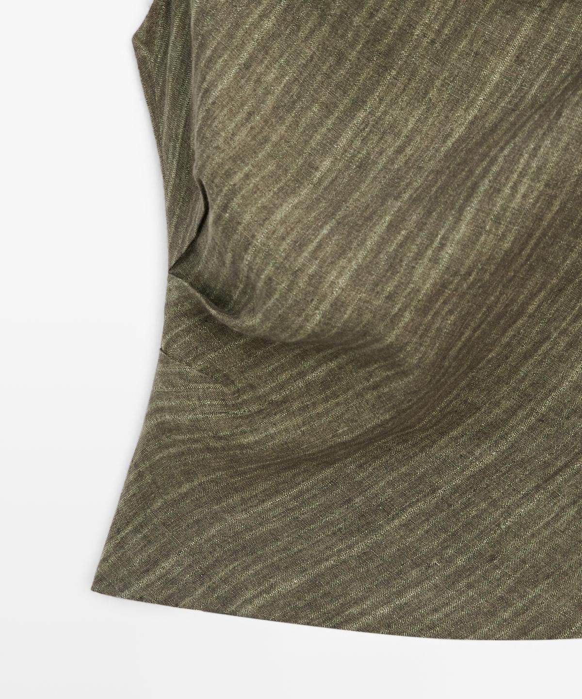 마시모두띠(MASSIMO DUTTI) 100% 린넨 비대칭 토탈 룩 탑