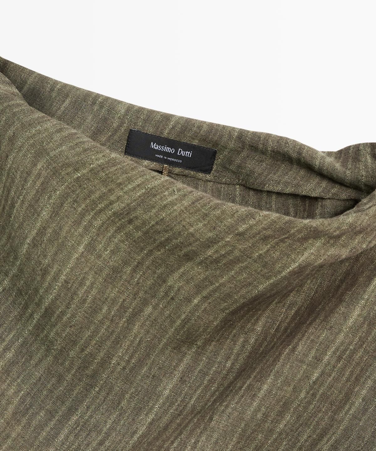 마시모두띠(MASSIMO DUTTI) 100% 린넨 비대칭 토탈 룩 탑