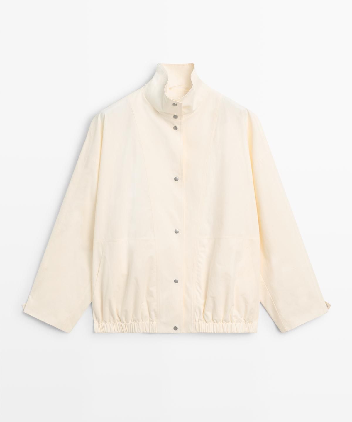 마시모두띠(MASSIMO DUTTI) 스냅 버튼 디테일 봄버 자켓