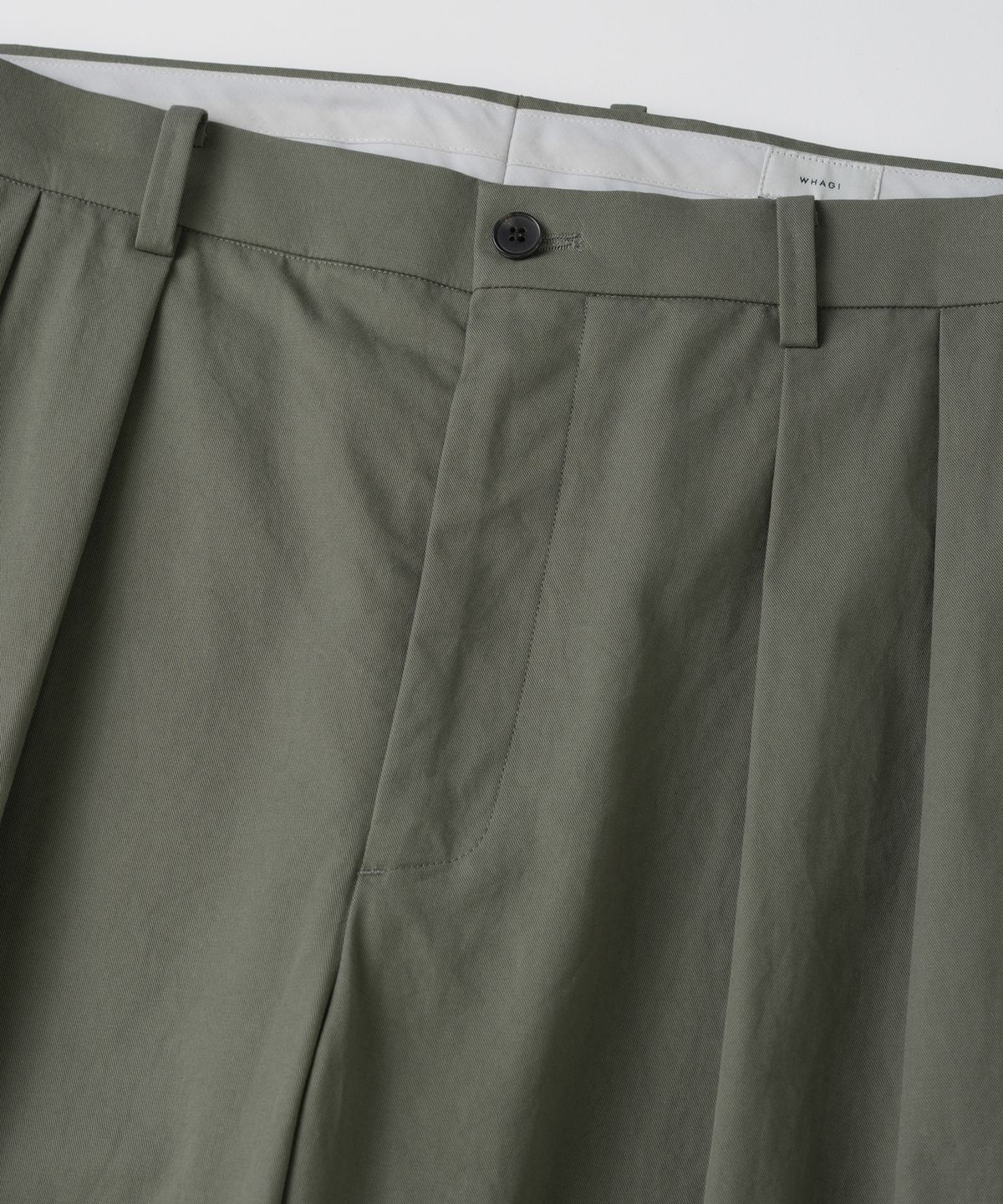 와기(WHAGI) Vintage Cotton Trousers (Olive Grey)