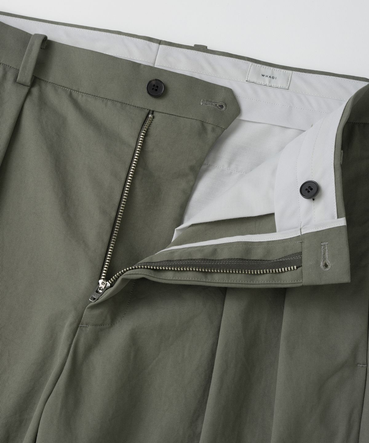 와기(WHAGI) Vintage Cotton Trousers (Olive Grey)