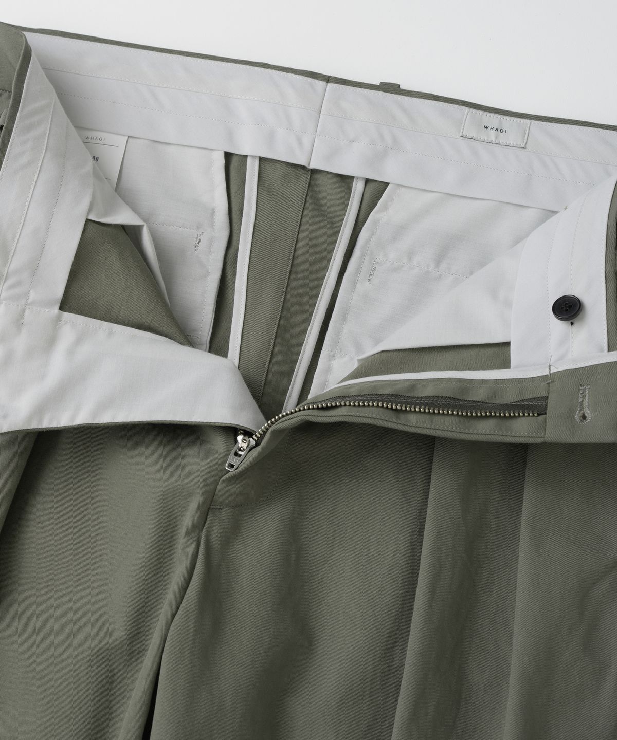 와기(WHAGI) Vintage Cotton Trousers (Olive Grey)