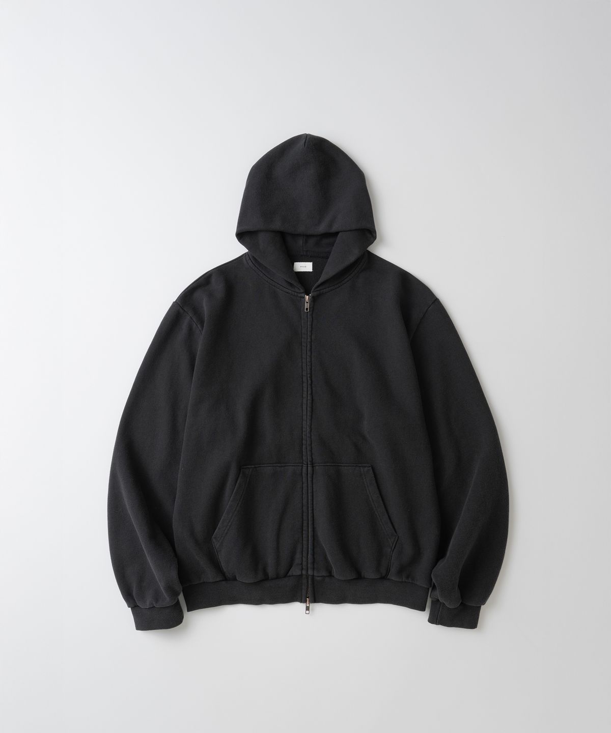 와기(WHAGI) Vintage Zip Sweat Hoodie (Vintage Black)
