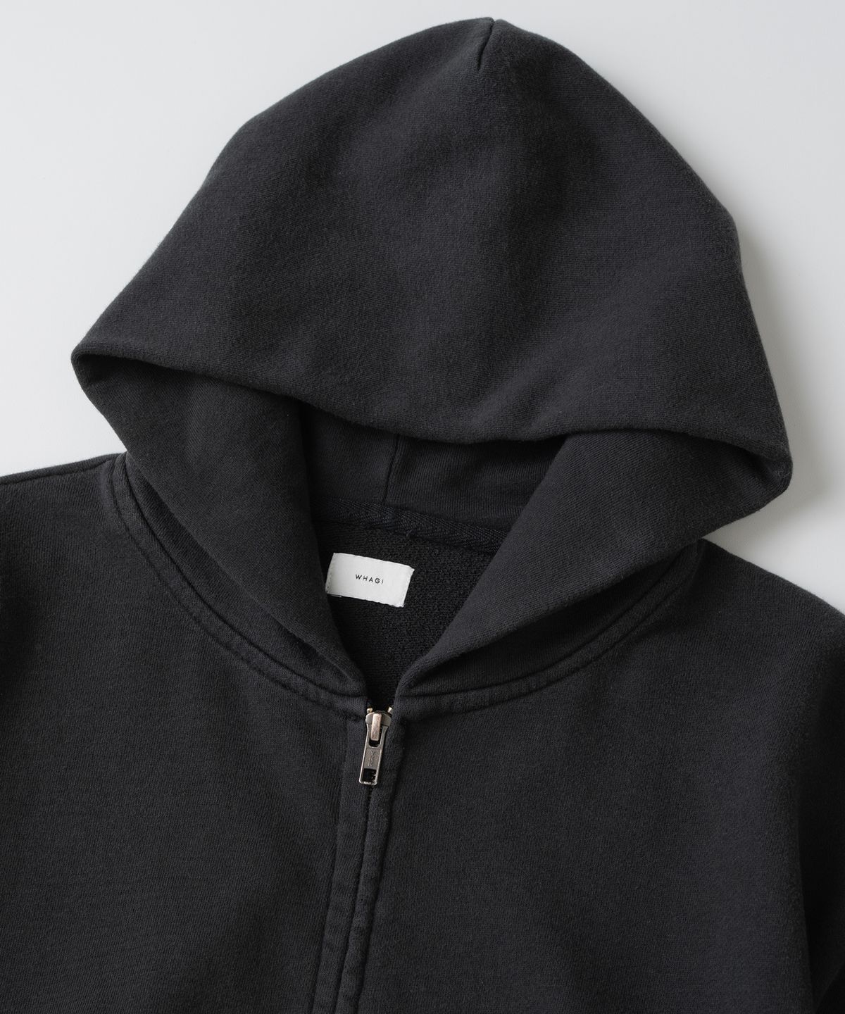 와기(WHAGI) Vintage Zip Sweat Hoodie (Vintage Black)