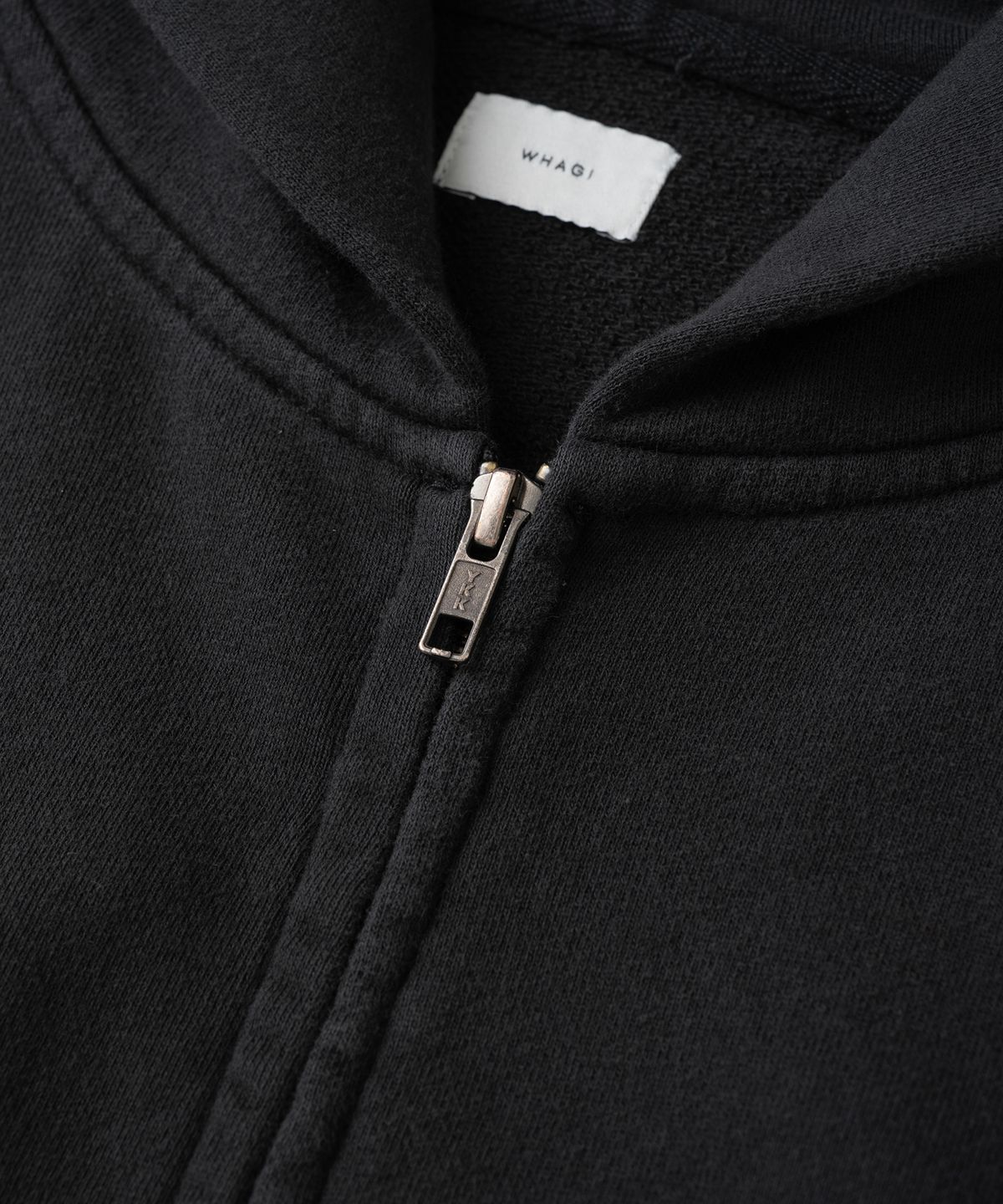 와기(WHAGI) Vintage Zip Sweat Hoodie (Vintage Black)