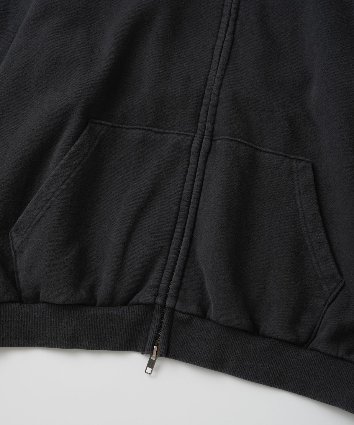 와기(WHAGI) Vintage Zip Sweat Hoodie (Vintage Black)