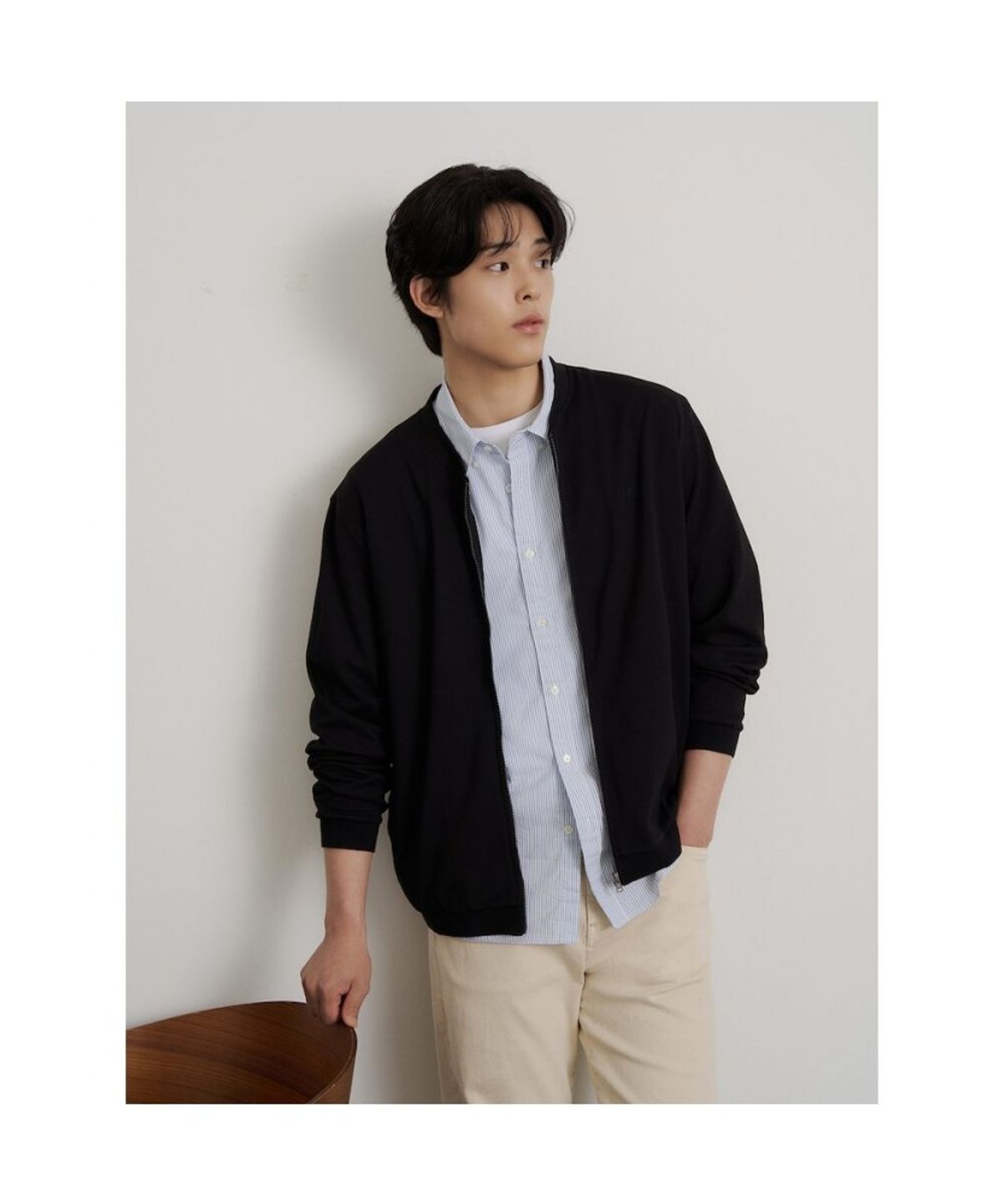 빈폴 멘(BEANPOLE MEN) 핫써머 스테디움 넥 져지 아우터  블랙