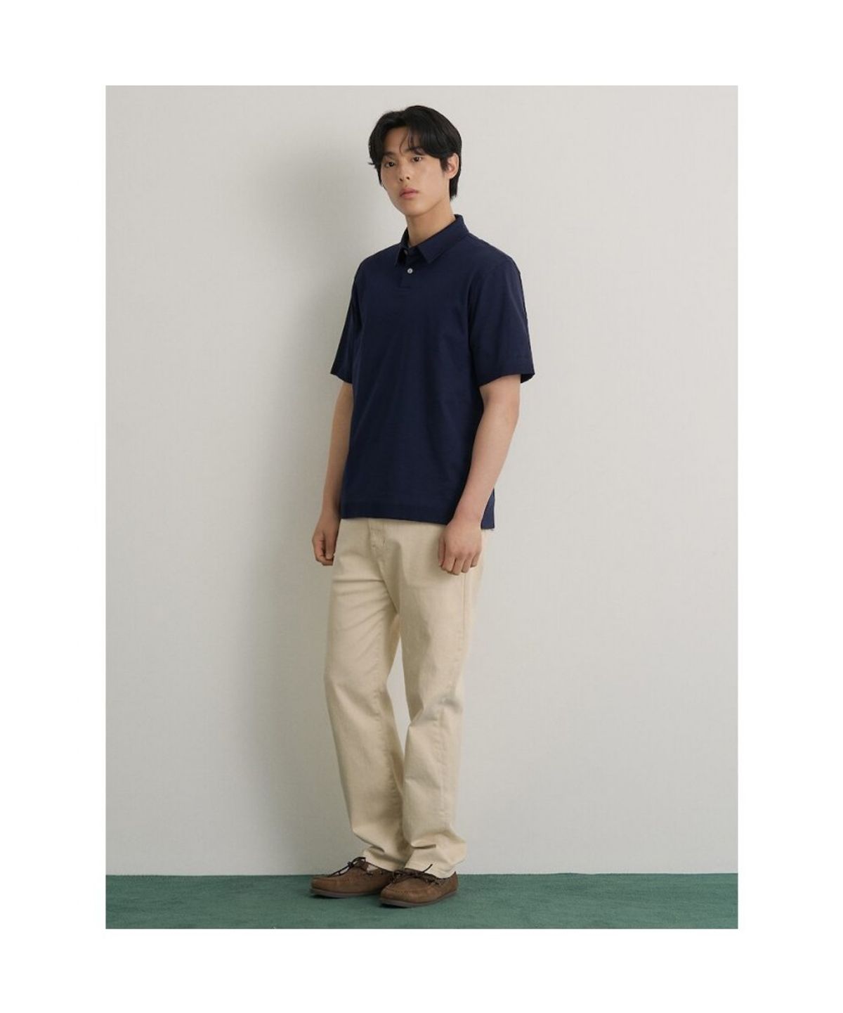 빈폴 멘(BEANPOLE MEN) 프리미엄 플로우 칼라넥 티셔츠  네이비
