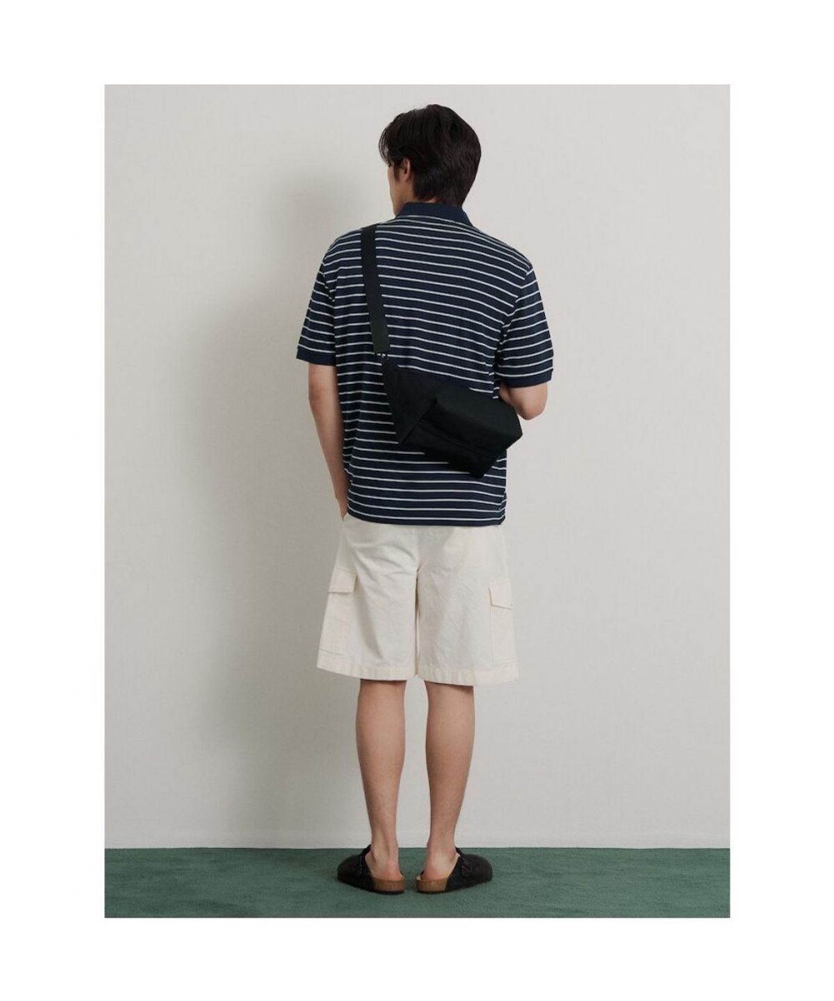 빈폴 멘(BEANPOLE MEN) 1도 스트라이프 클래식 칼라넥 티셔츠  네이비