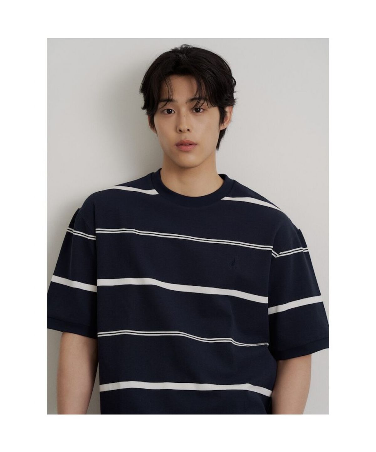 빈폴 멘(BEANPOLE MEN) 모던 선염 라운드넥 맨투맨 티셔츠  네이비